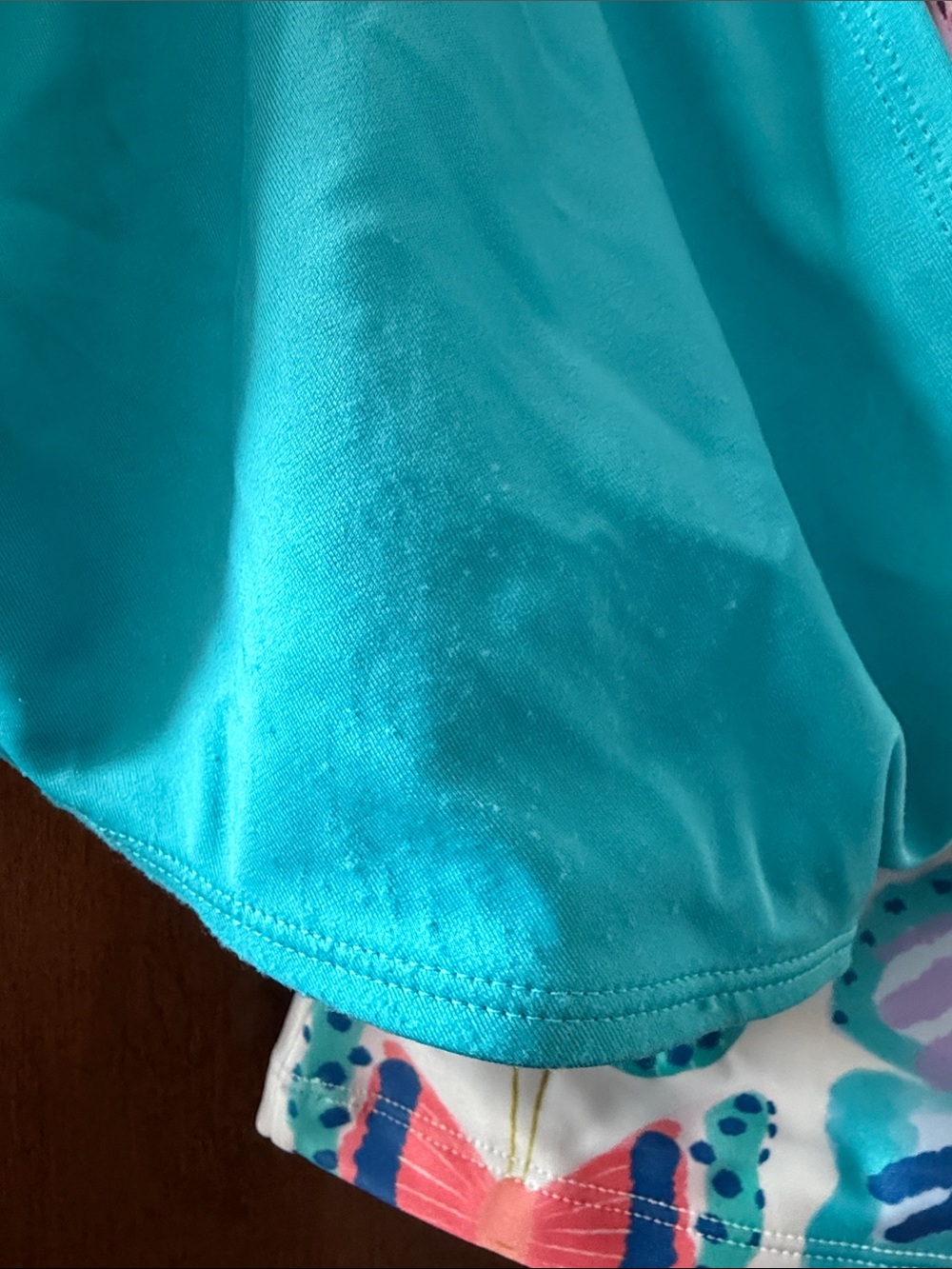 Tea Collection Turquoise & Multicolor Butterfly Tankini Set - Picture 6 of 9